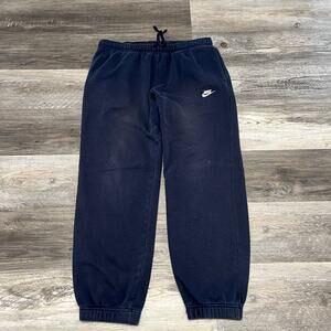 Nike Sportswear Navy Blue Mens XL Swoosh‎ Club Fleece Pull-On Jogger Sweatpants